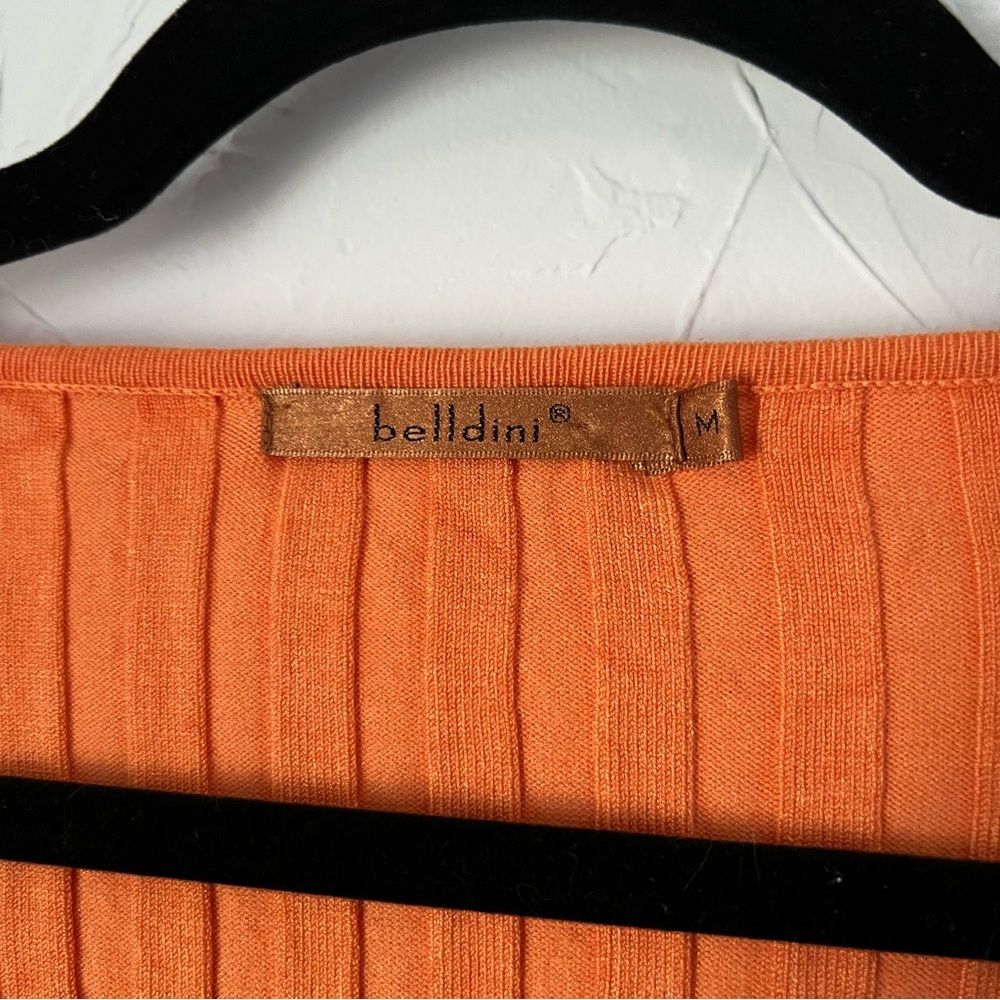Belldini y2k Orange V-Neck Two-Way Zip Sweater Fairy Grunge‎ 2000s Ribbed Size M - Picture 9 of 9